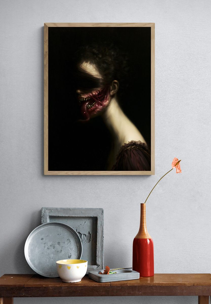 Surreal Horror Portrait Print. — room view 3