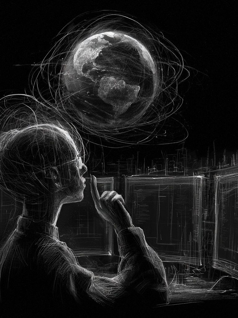 Contemplating Earth — Surreal Print. poster detail