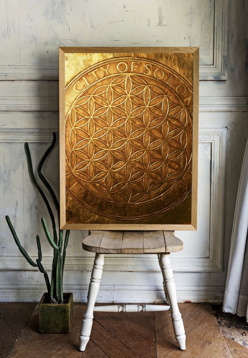 City of Sol Golden Emblem Poster. room preview