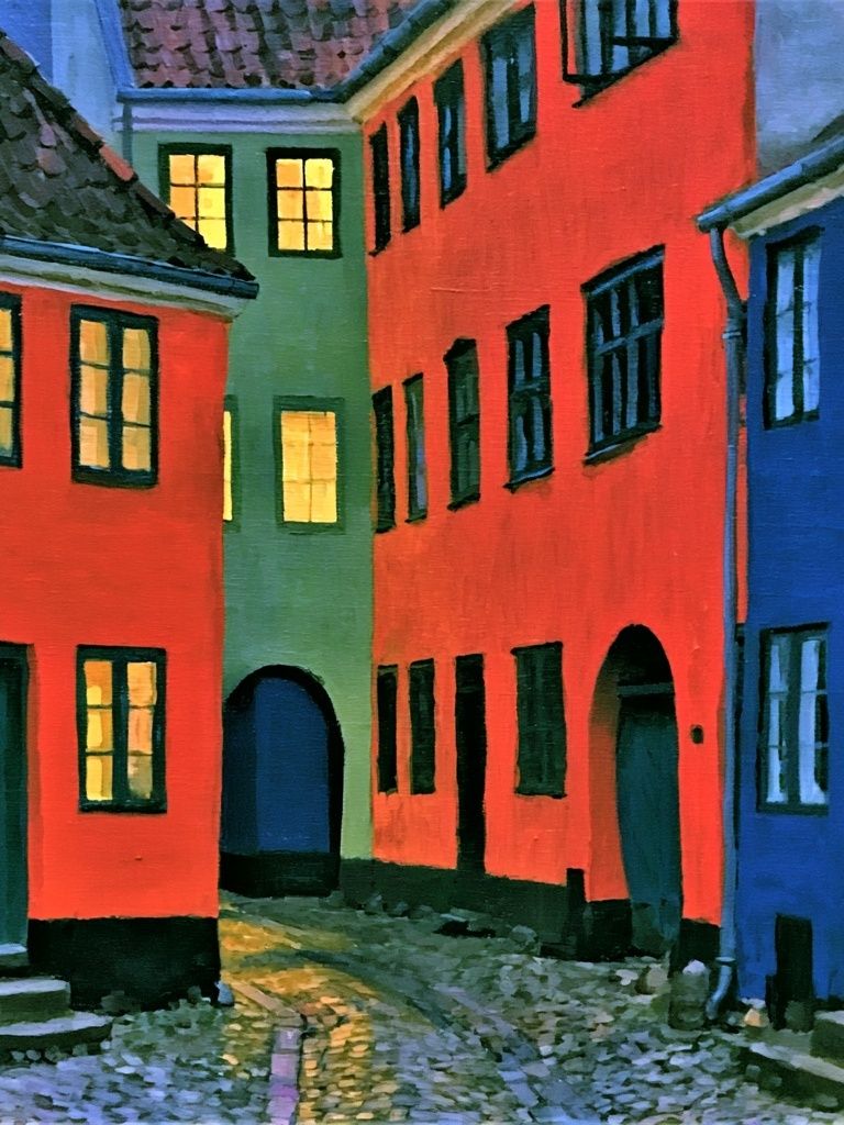 Colorful Old Town Street Poster. poster detail