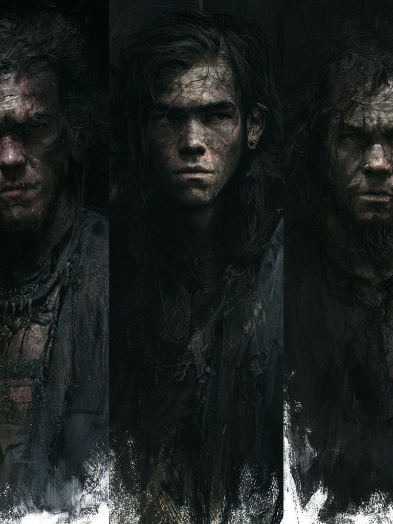 Dark Portrait Triptych Poster. poster detail