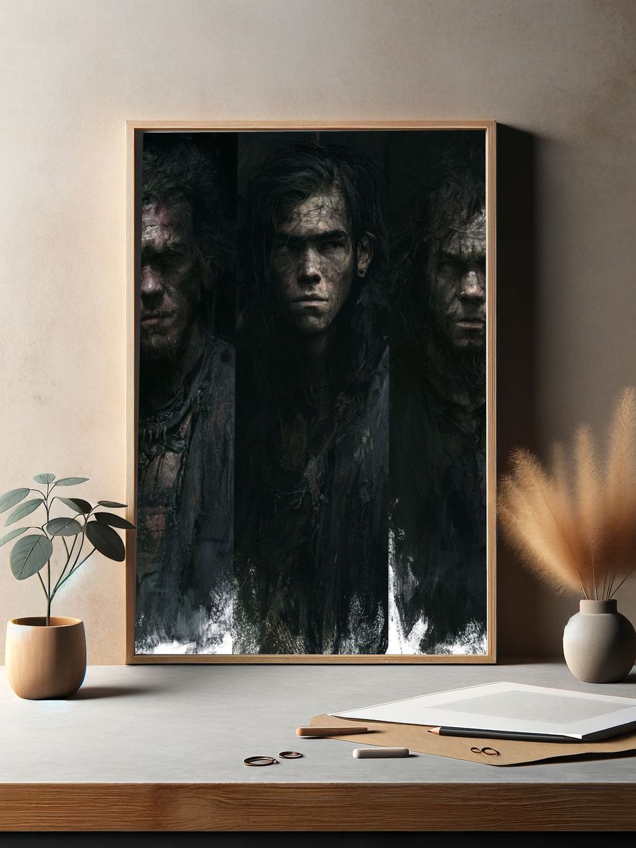 Dark Portrait Triptych Poster. — room view 2