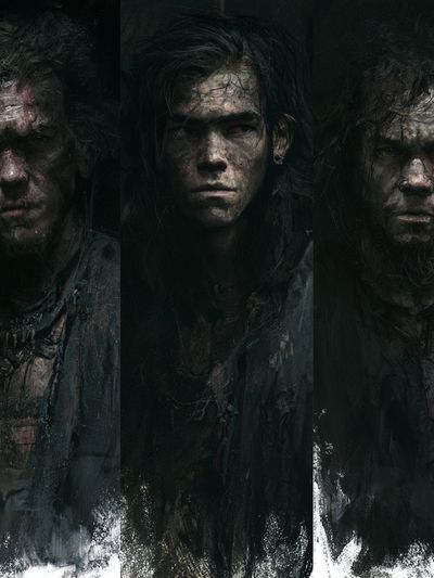 Dark Portrait Triptych Poster. poster