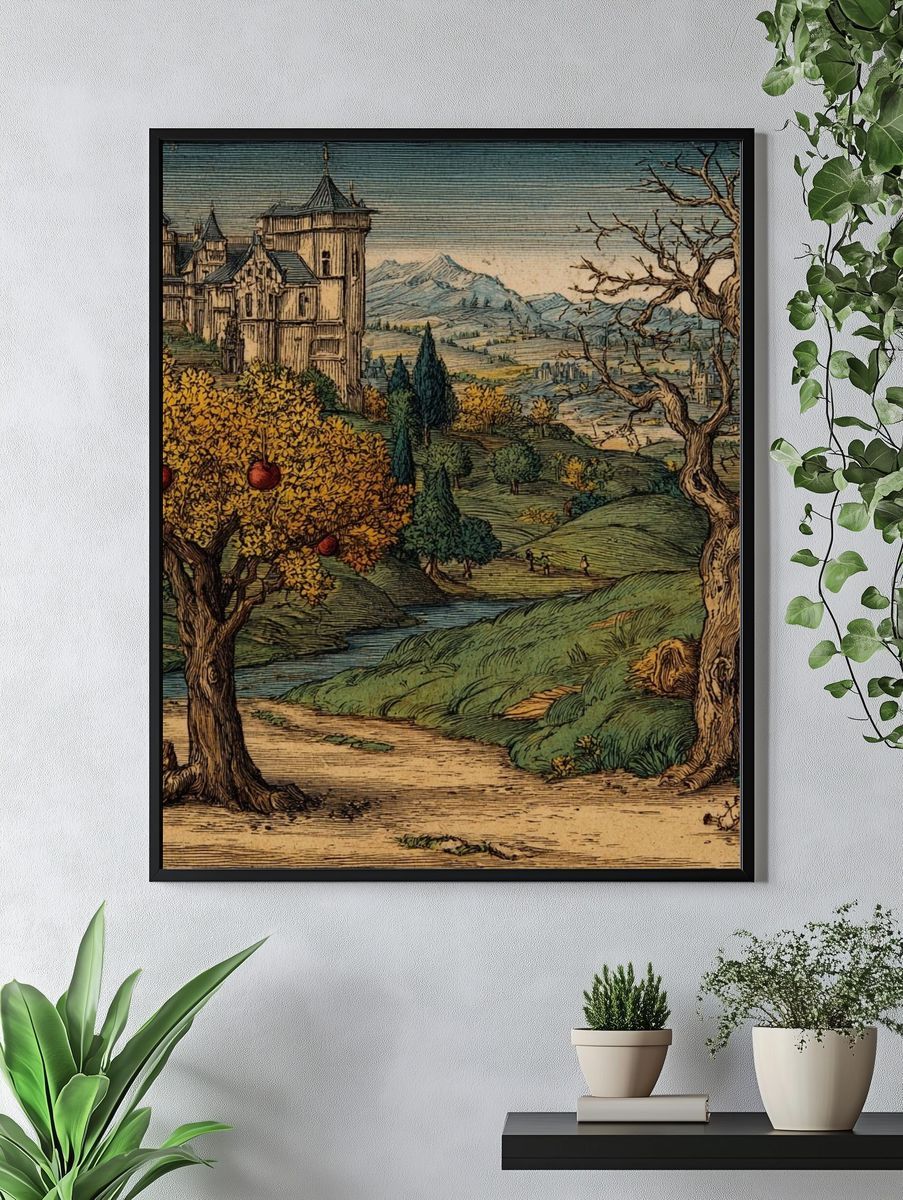 Renaissance Orchard Landscape Print. — room view 4