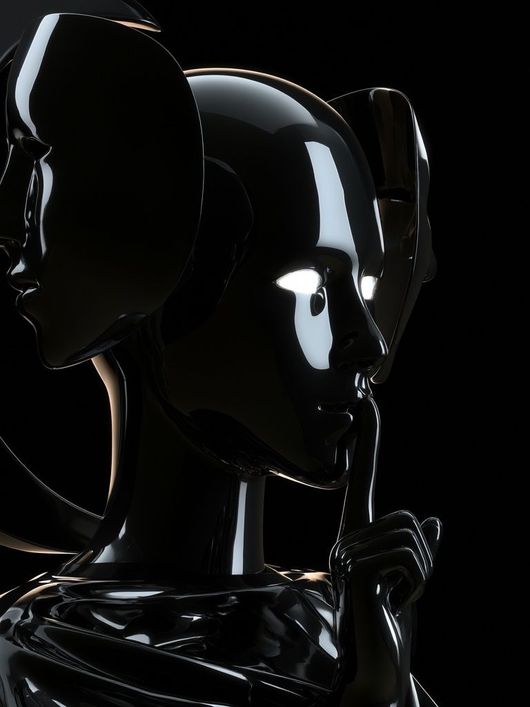 Glossy Black Dual Face Print. poster — fine-art art