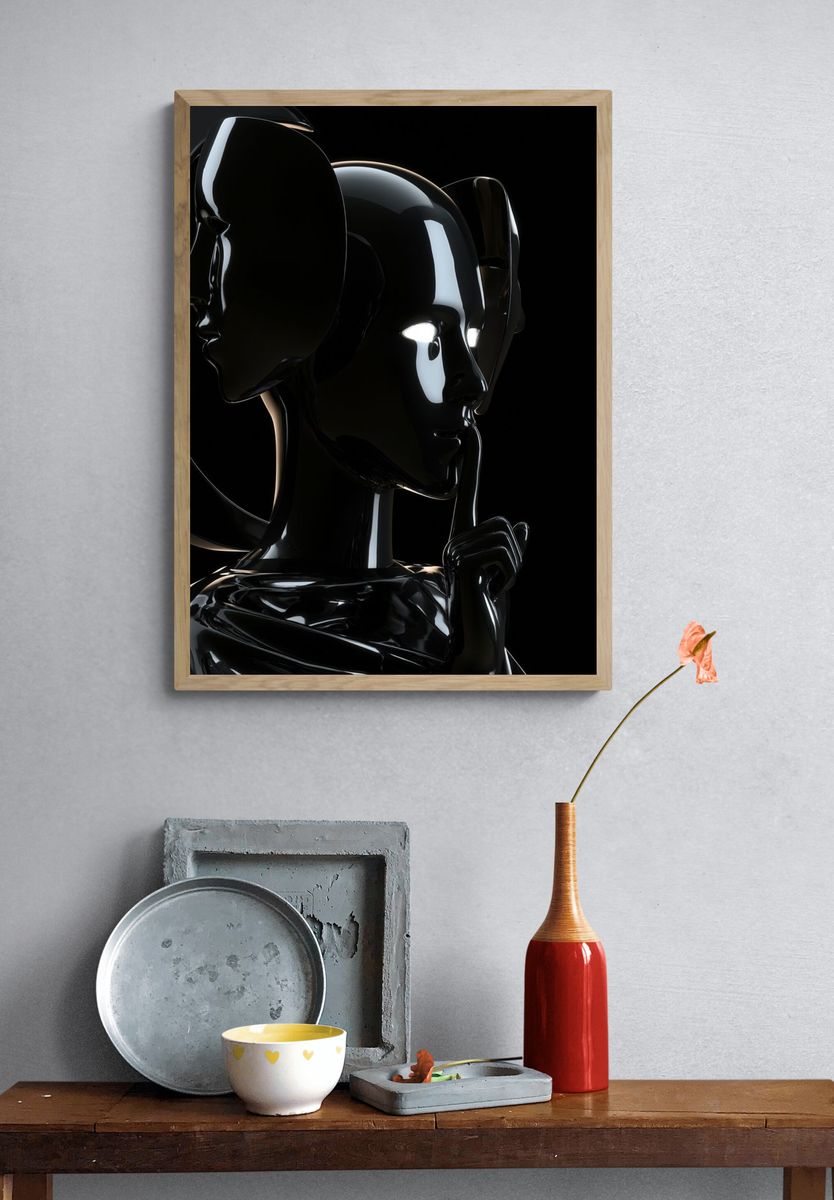 Glossy Black Dual Face Print. — room view 3