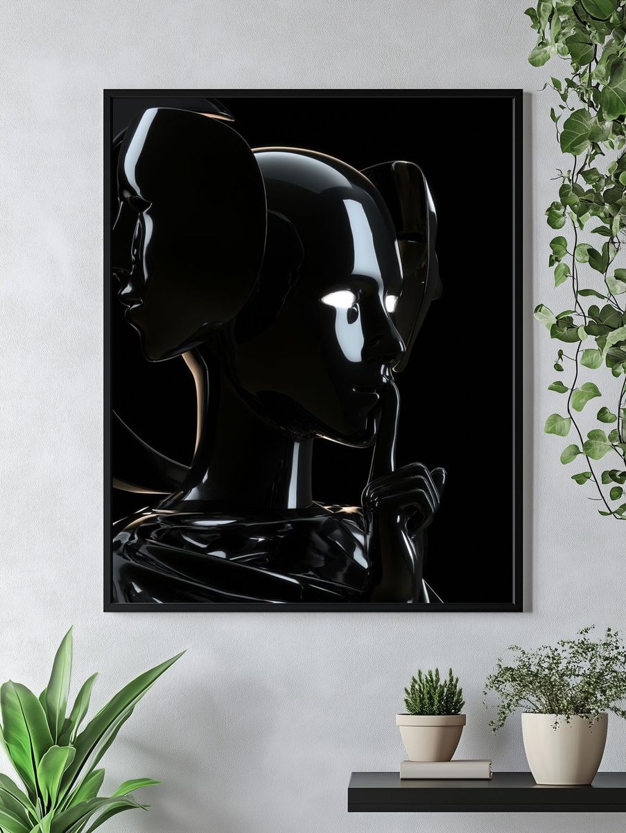Glossy Black Dual Face Print. — room view 4