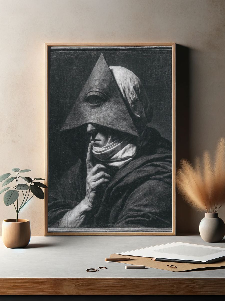 Mystic Figure — Surreal Print. — room view 2