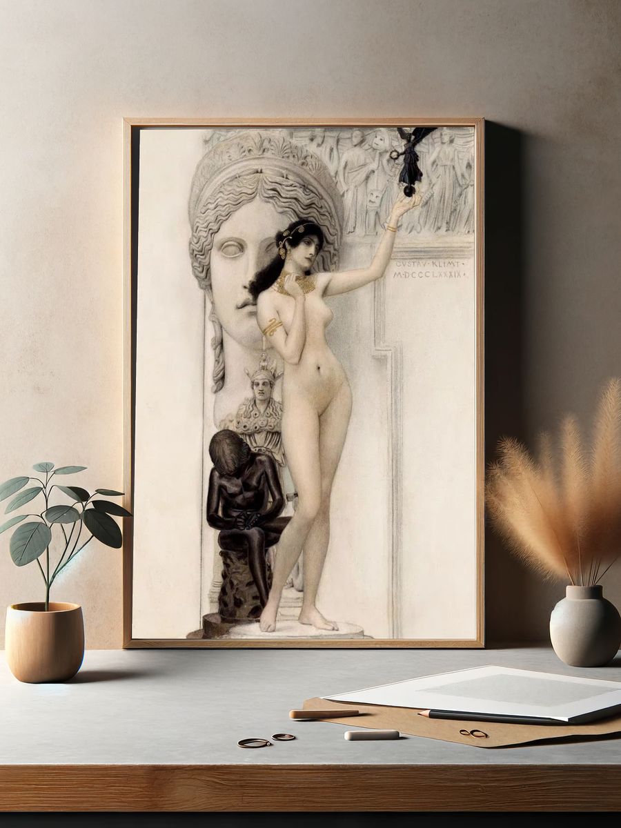 Gustav Klimt 's Allegory Sculpture. — room view 2
