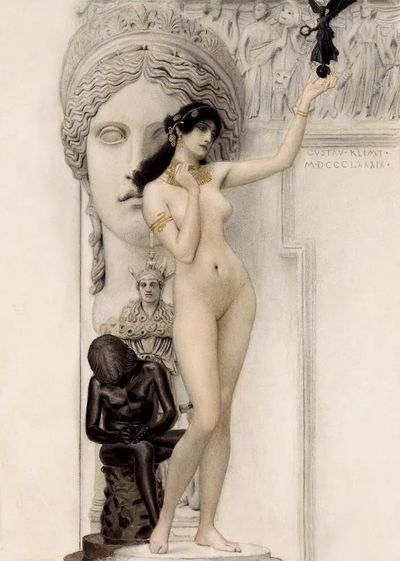 Gustav Klimt 's Allegory Sculpture. poster print