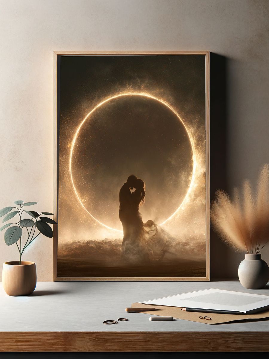 Eternal Embrace Surrealism Print. — room view 2