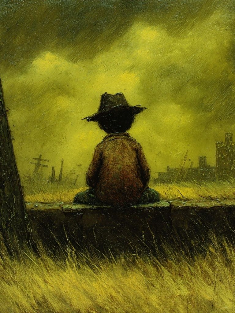 Lonely Cowboy Landscape Print. poster — fine-art art