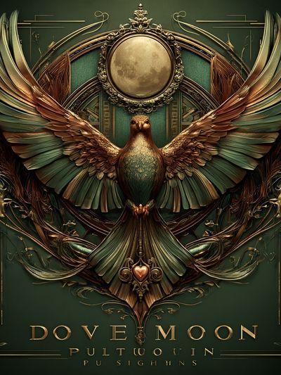 Dove Moon Art Nouveau Print. poster print