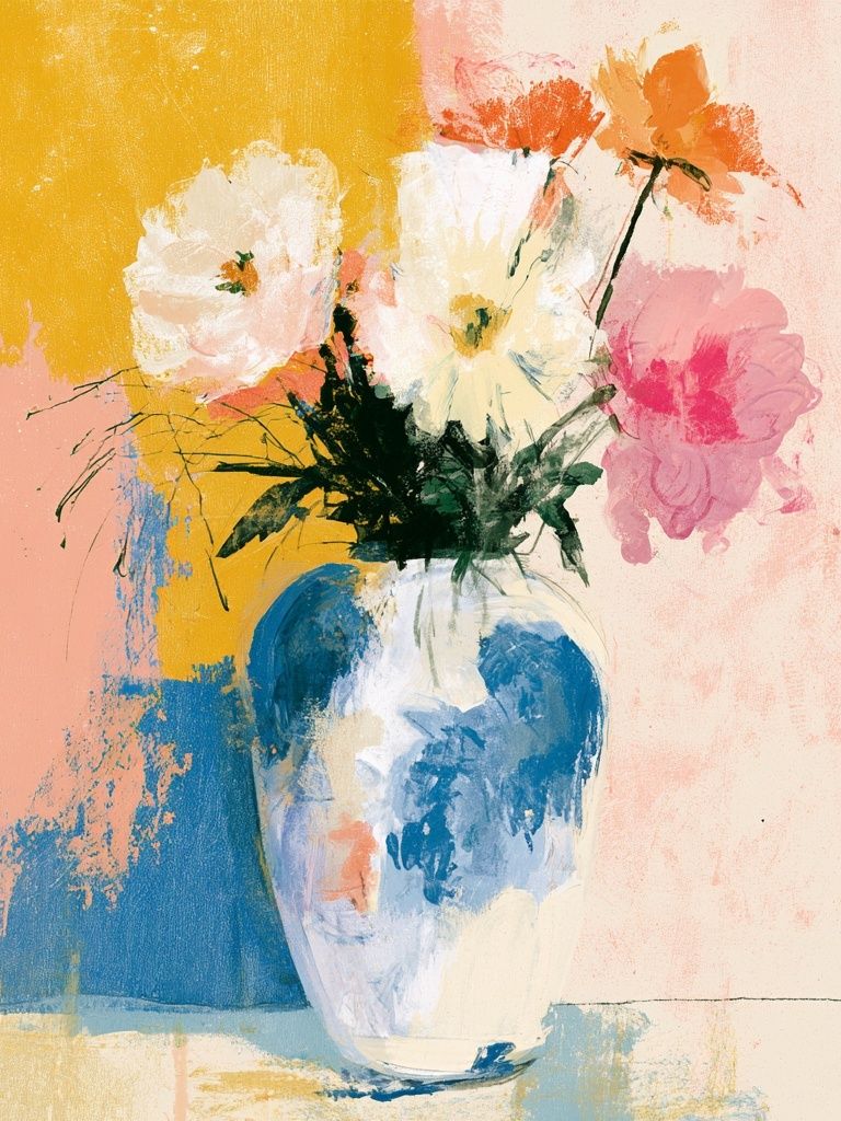 Abstract Floral Vase Fine-Art Poster. poster detail