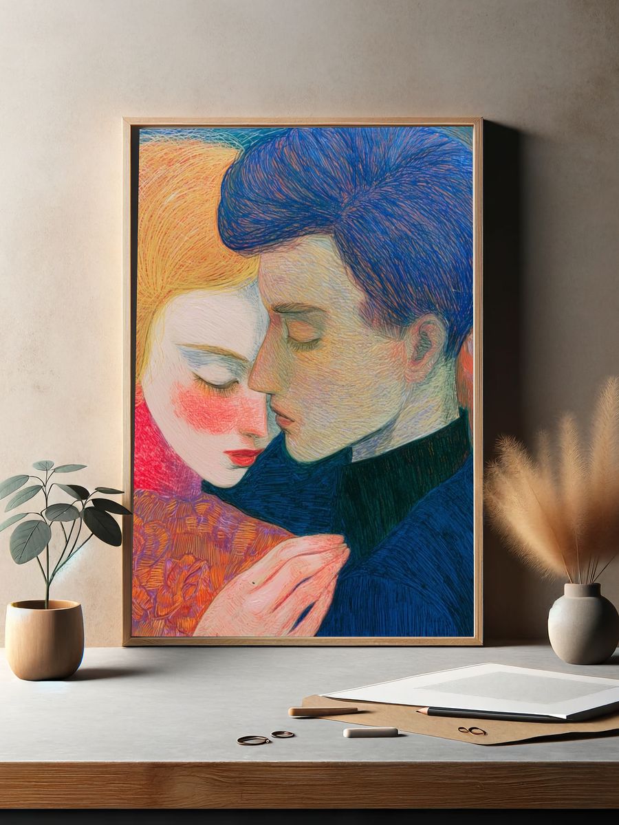 Tender Embrace Fine-Art Poster. — room view 2