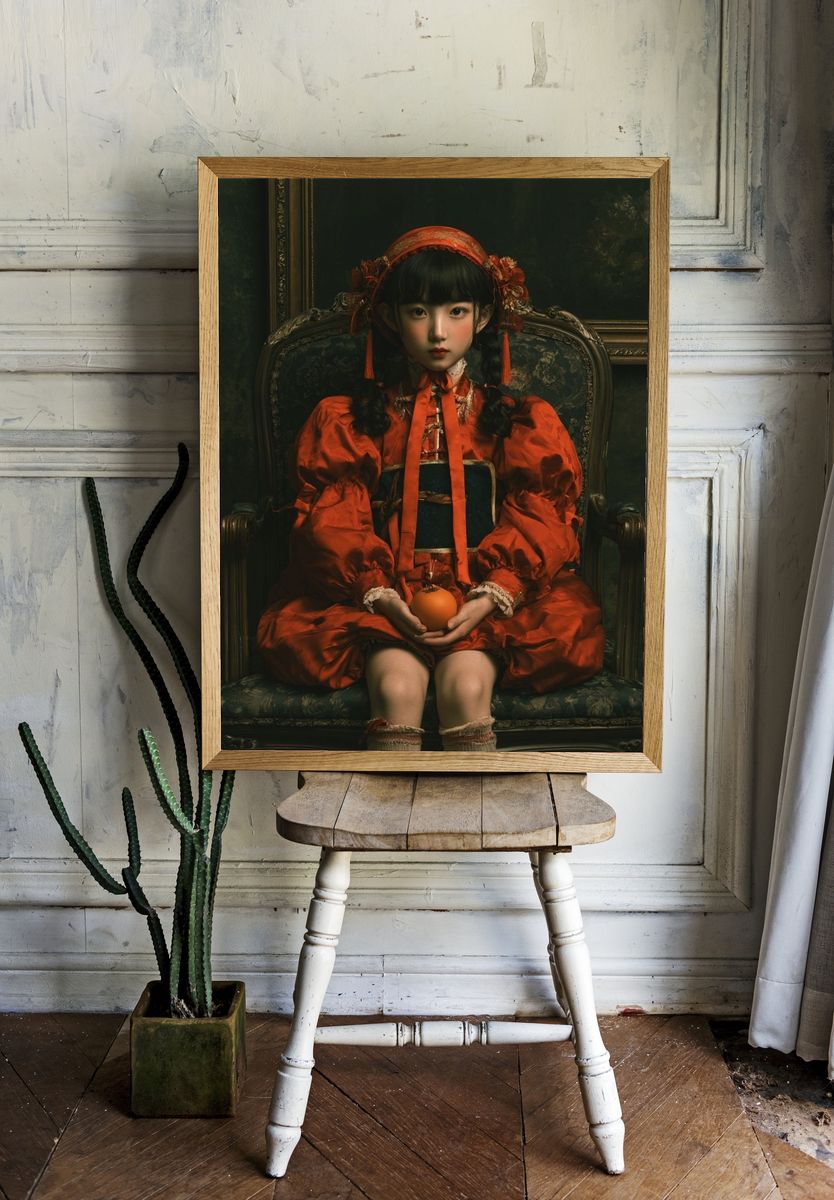 Crimson Portrait — Fine-Art Print. room preview