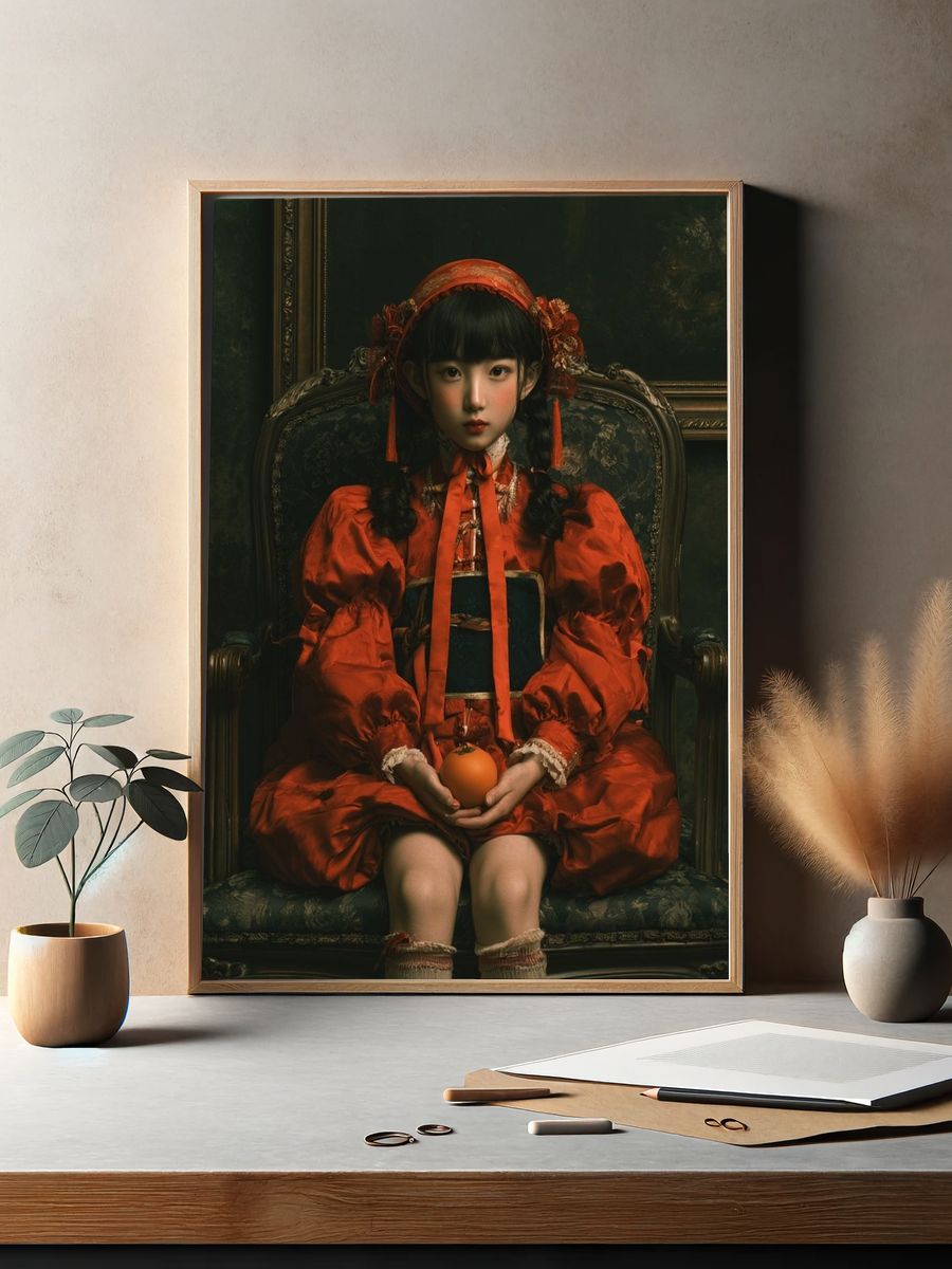 Crimson Portrait — Fine-Art Print. — room view 2