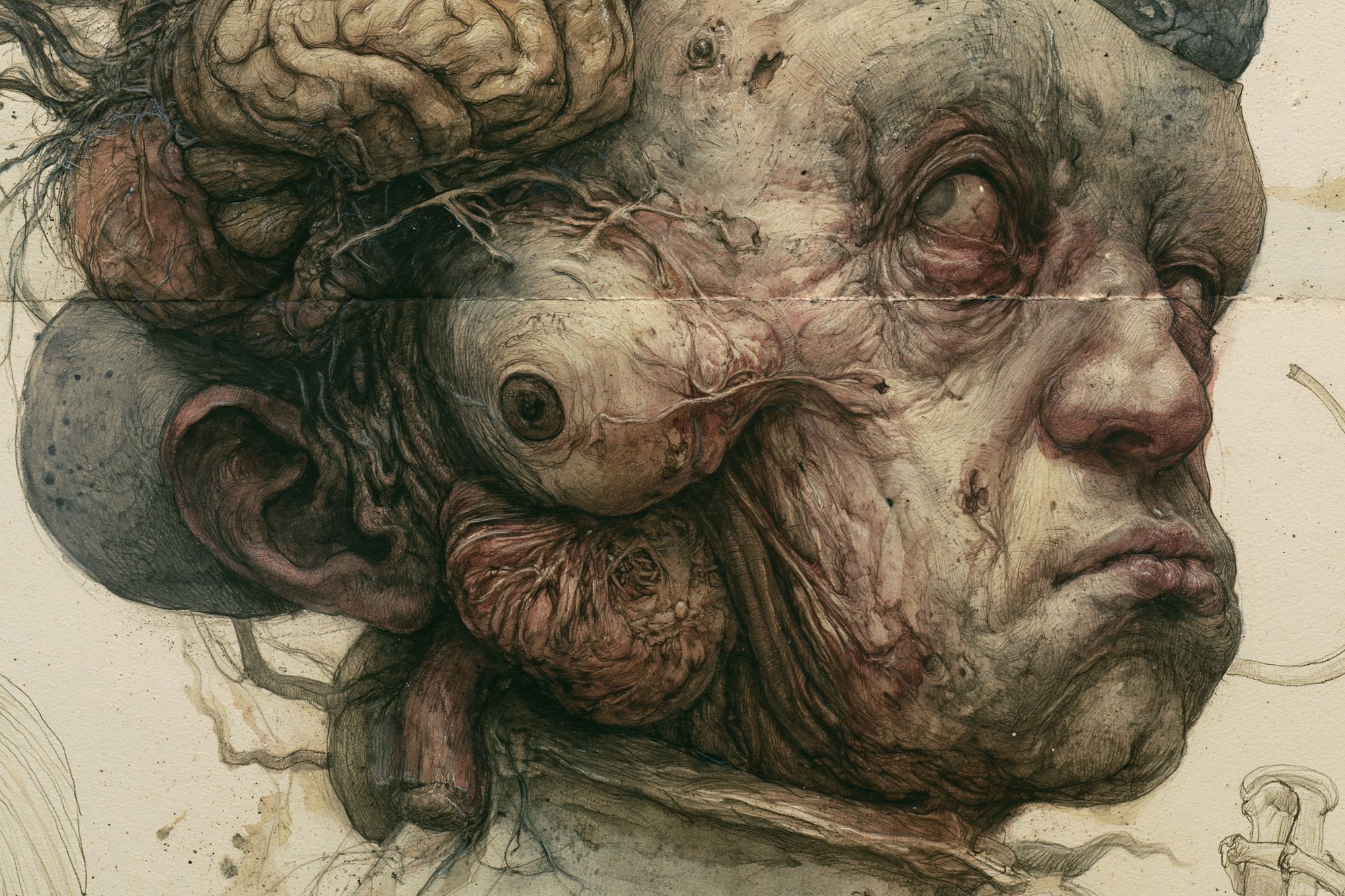 Surreal Human Head Fine-Art Print. poster — fine-art art