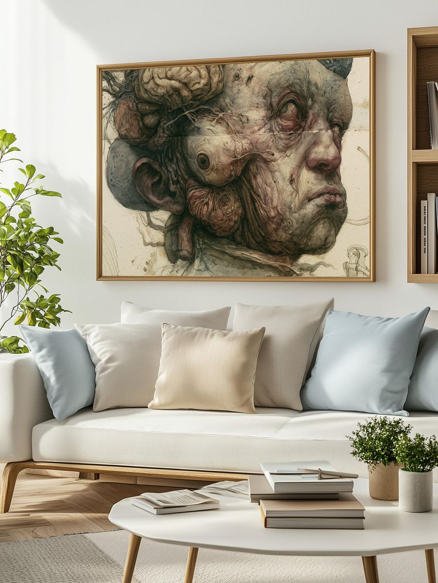Surreal Human Head Fine-Art Print. — room view 2