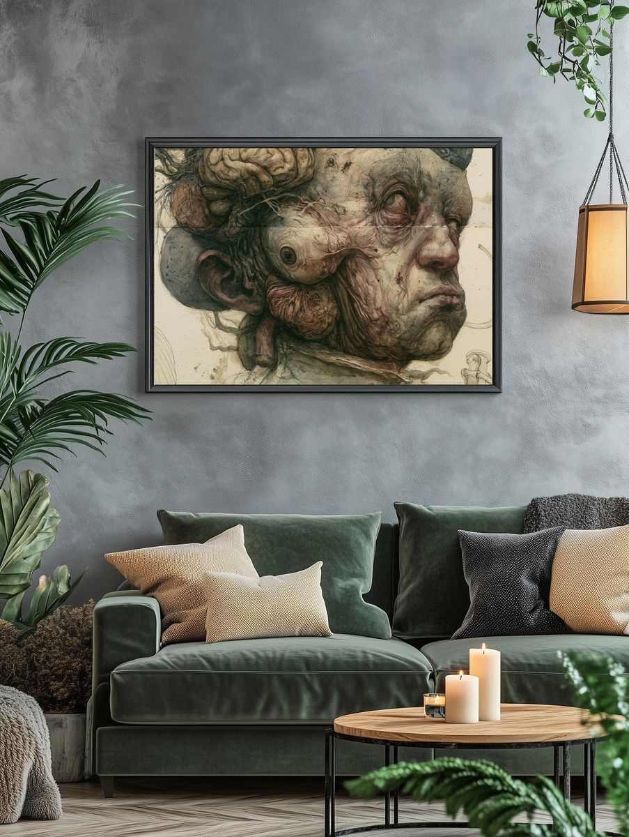 Surreal Human Head Fine-Art Print. — room view 4