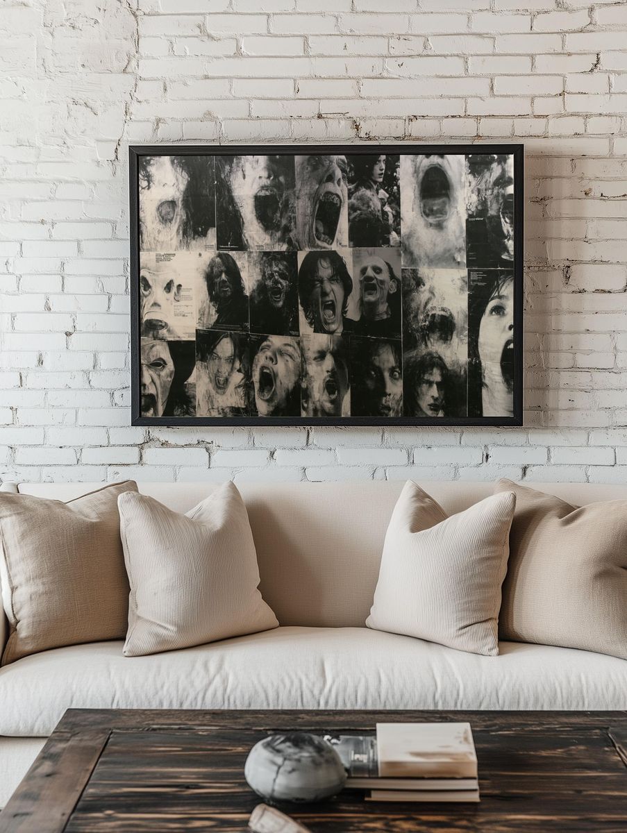 Screaming Faces Collage Poster. room preview
