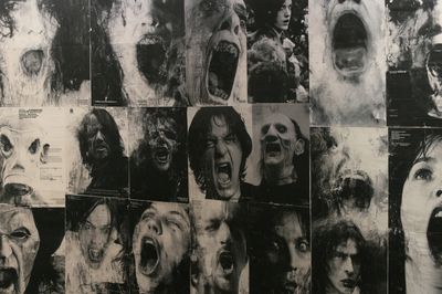 Screaming Faces Collage Poster. poster