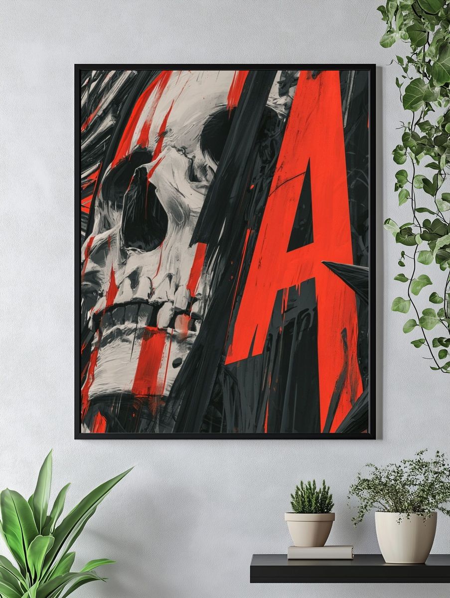 Skull Graffiti Abstract Print. — room view 4