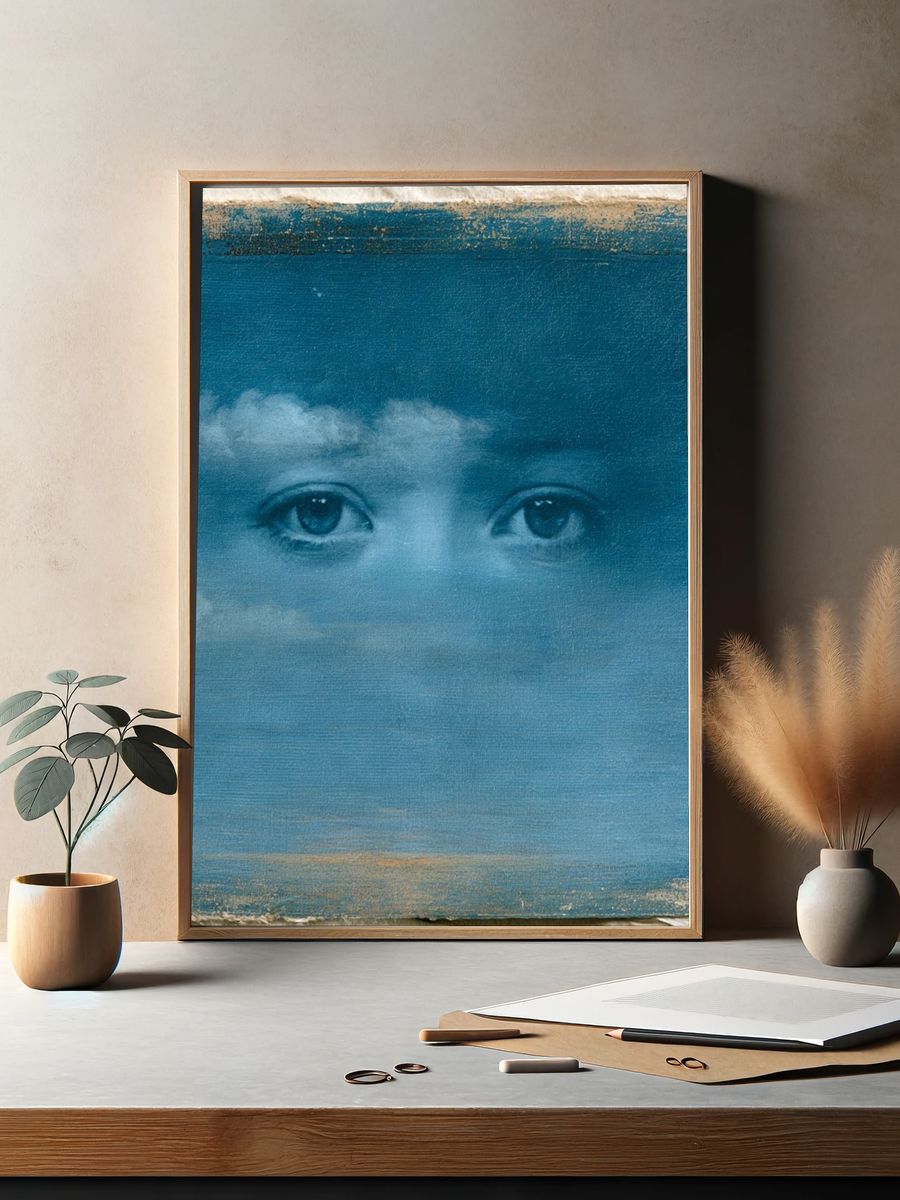 Cloud Eyes Surrealism Print. — room view 2