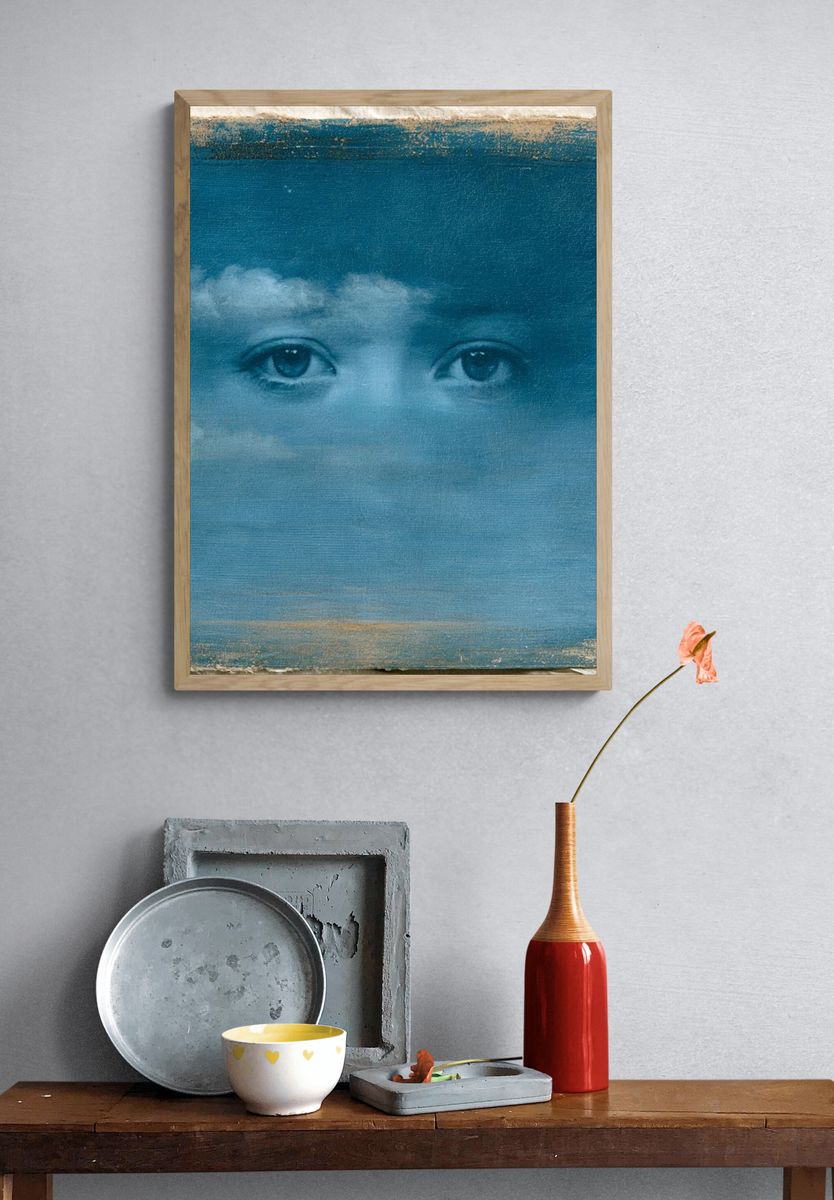Cloud Eyes Surrealism Print. — room view 3