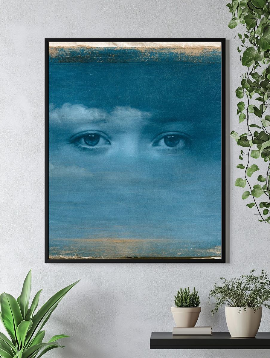 Cloud Eyes Surrealism Print. — room view 4