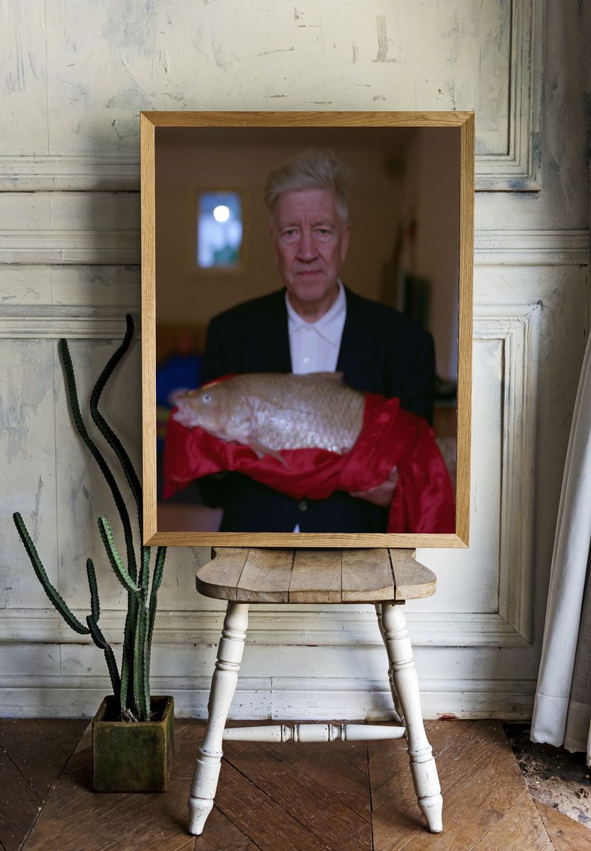 Surreal Fish Portrait Print. — room view 1