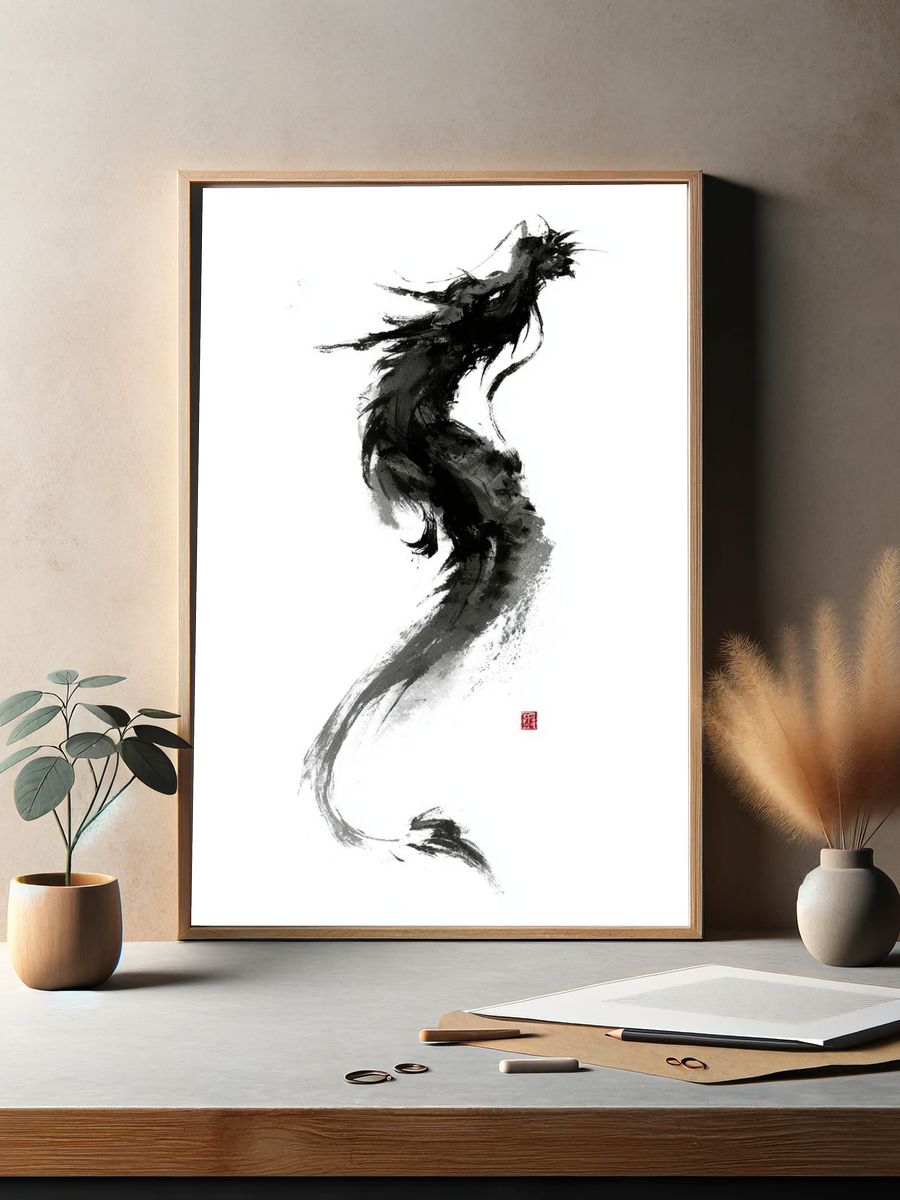 Ink Horse Silhouette Print. — room view 2