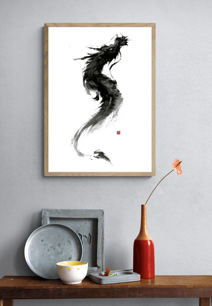 Ink Horse Silhouette Print. — room view 3