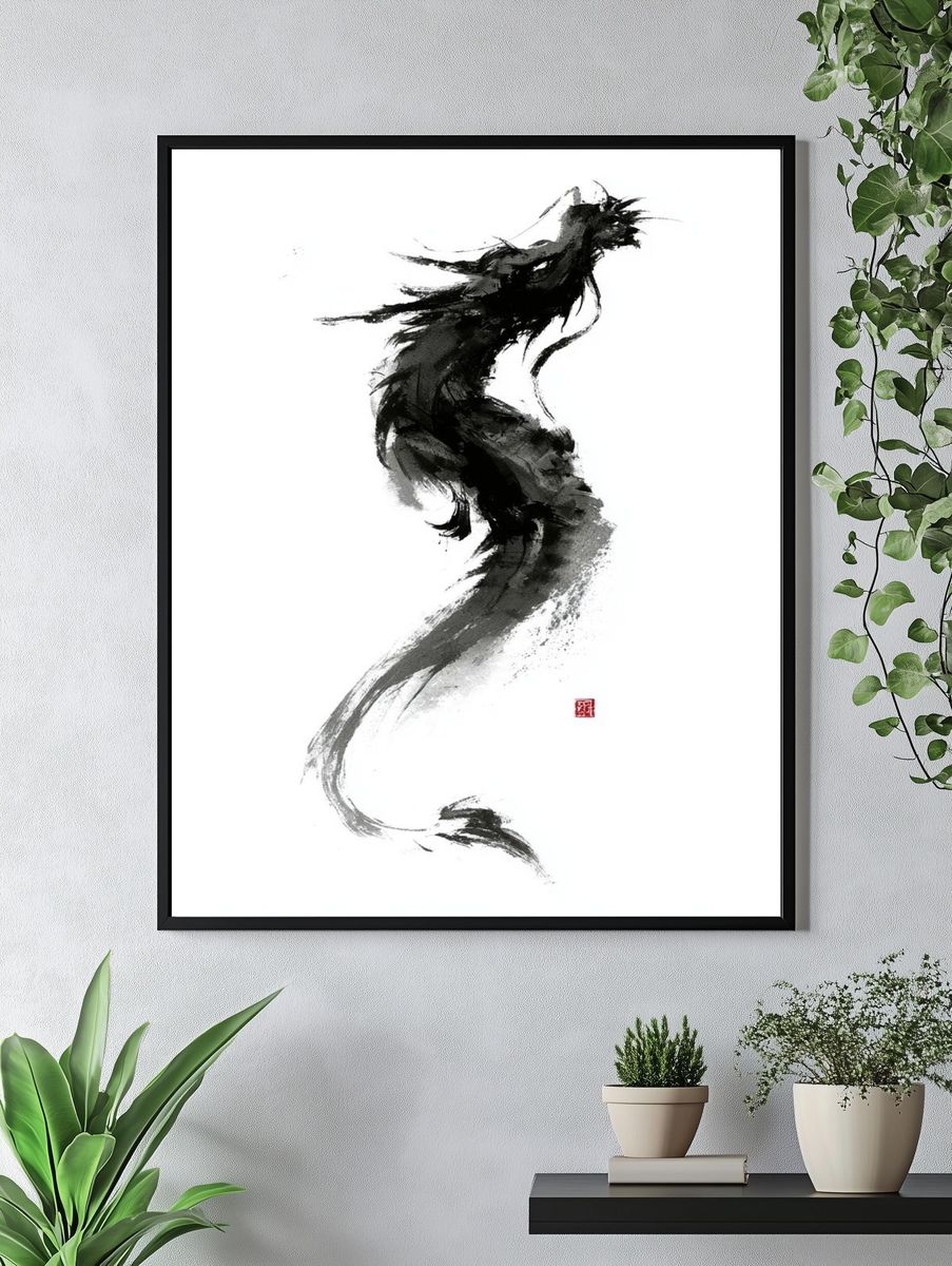 Ink Horse Silhouette Print. — room view 4