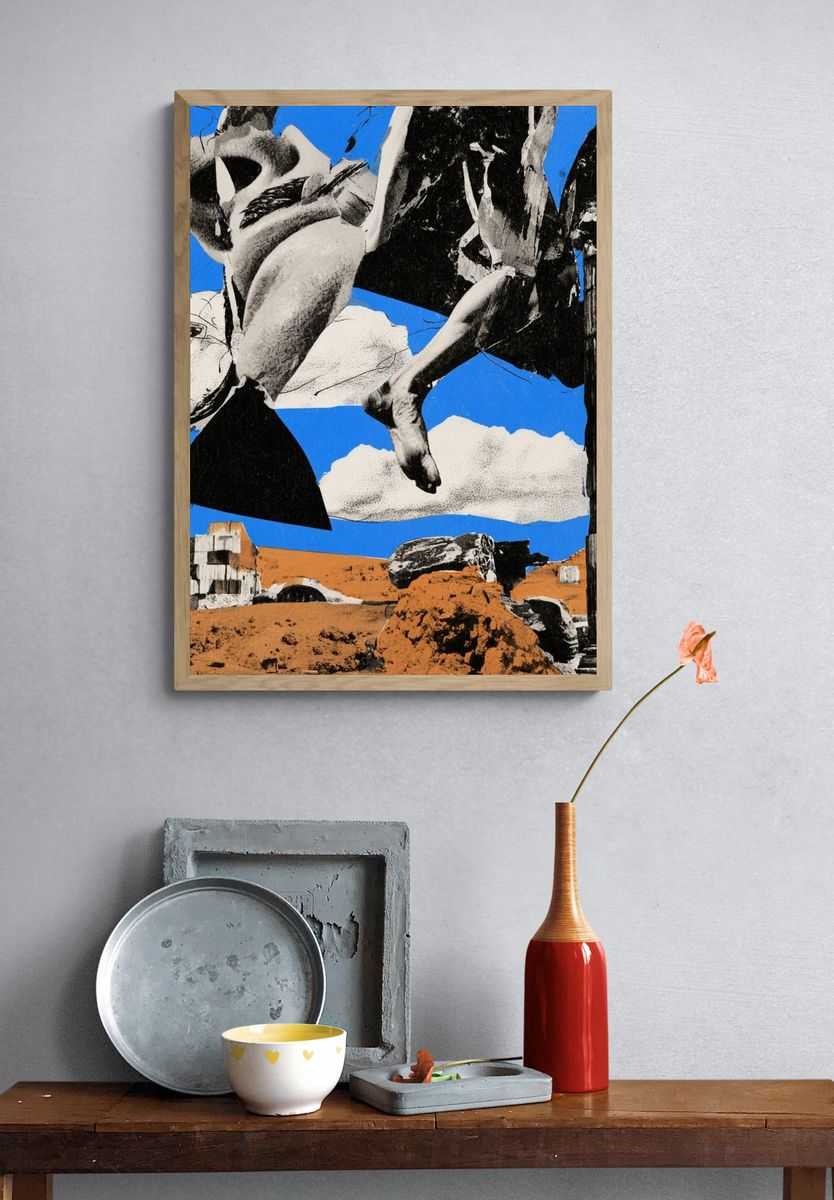 Surreal Ruins Collage Print. — room view 3