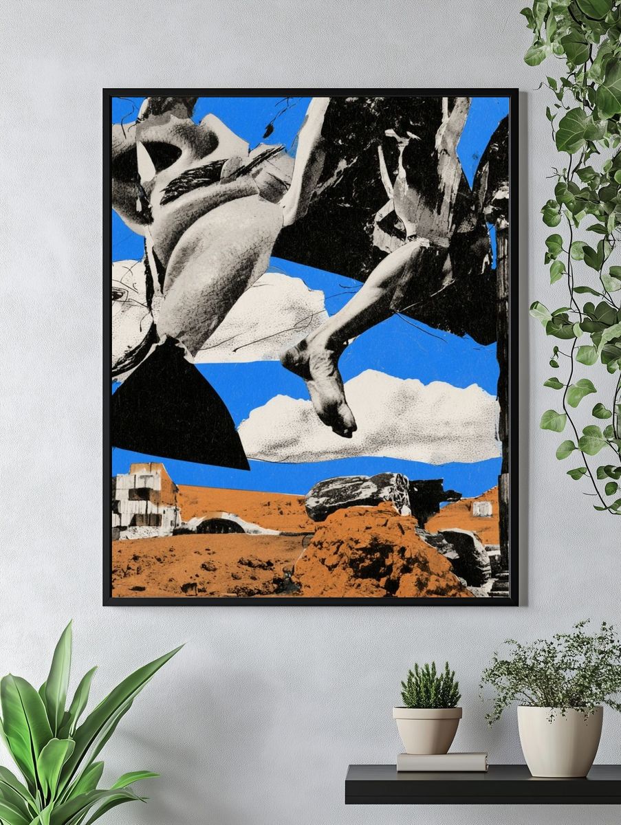 Surreal Ruins Collage Print. — room view 4