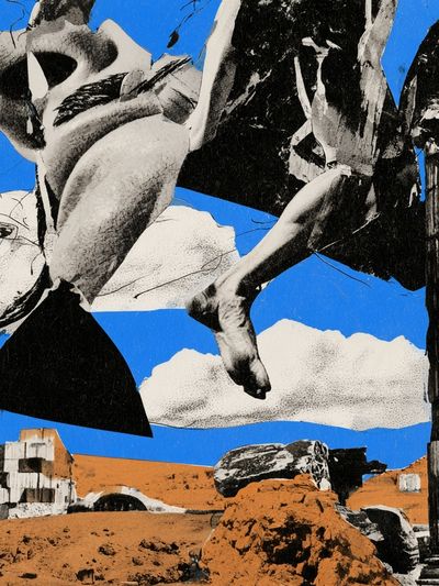 Surreal Ruins Collage Print.
