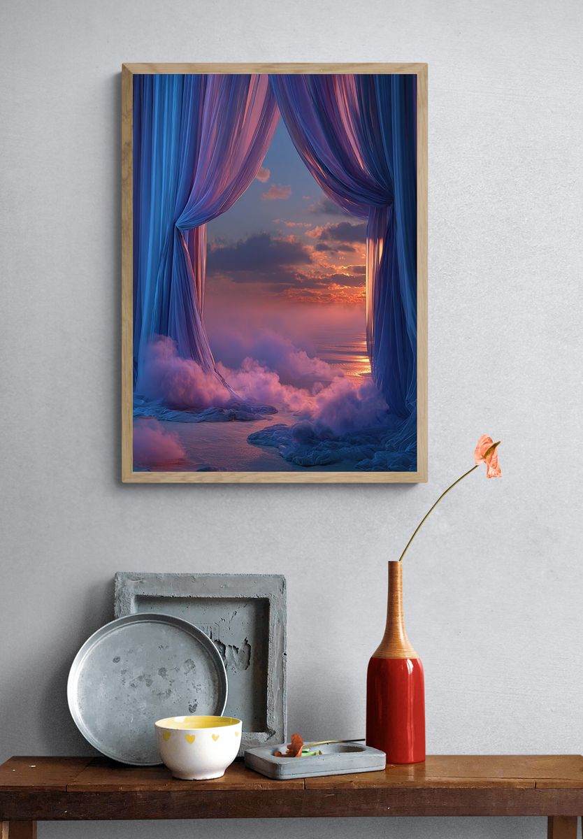 Dreamy Seascape Curtains Print. — room view 3
