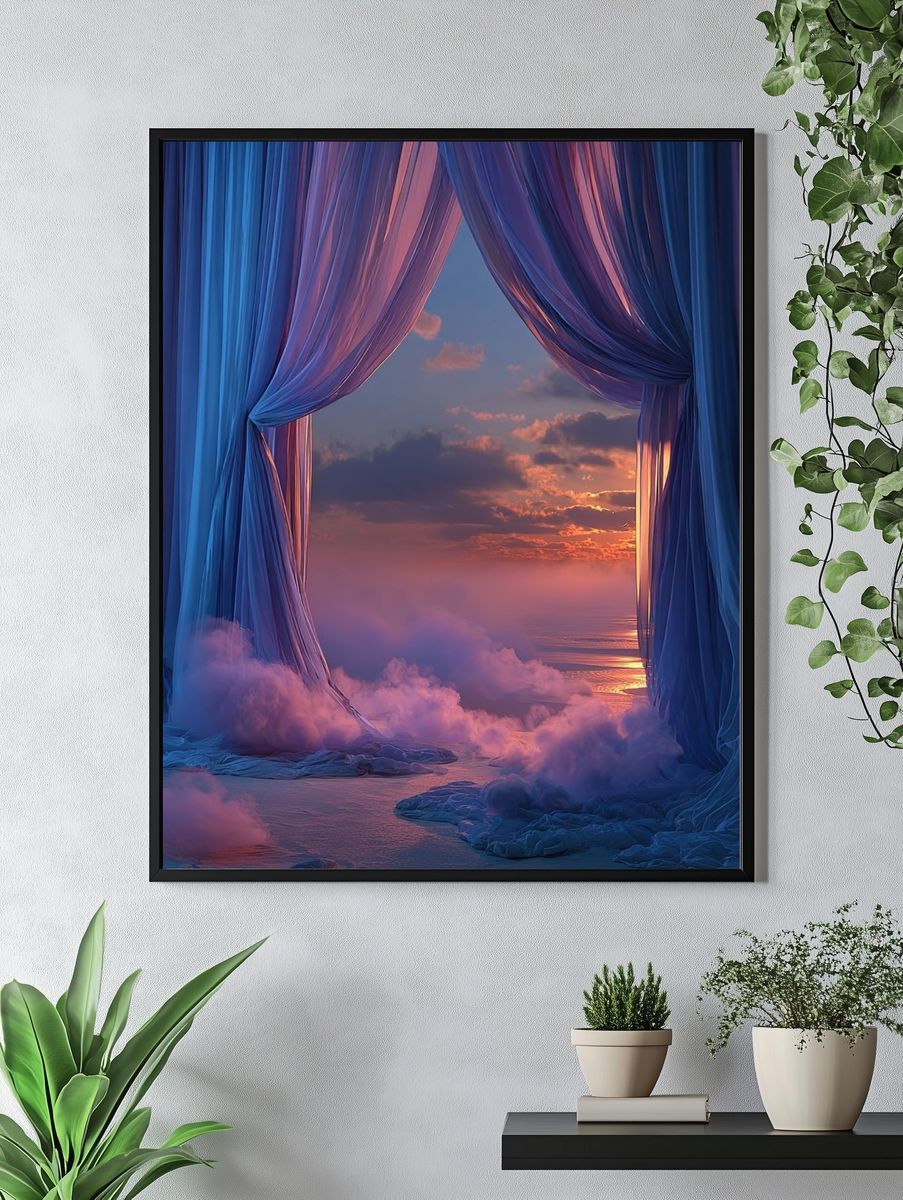 Dreamy Seascape Curtains Print. — room view 4