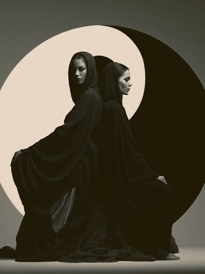 Dual Figure Surrealism Print. poster