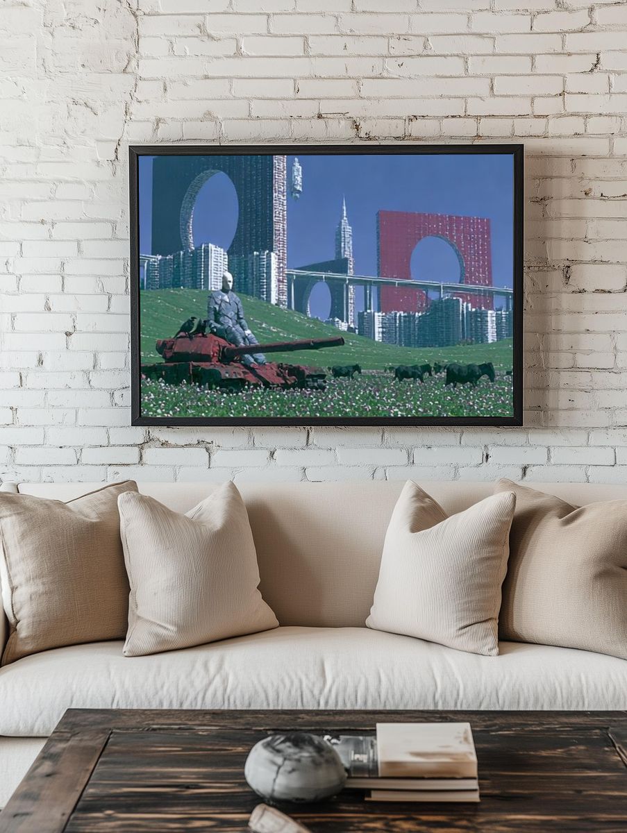 Surreal Cityscape — Fine-Art Print. room preview