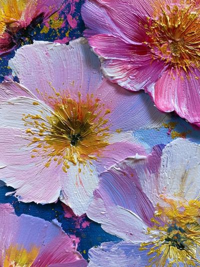 Pastel Floral Impasto Poster.