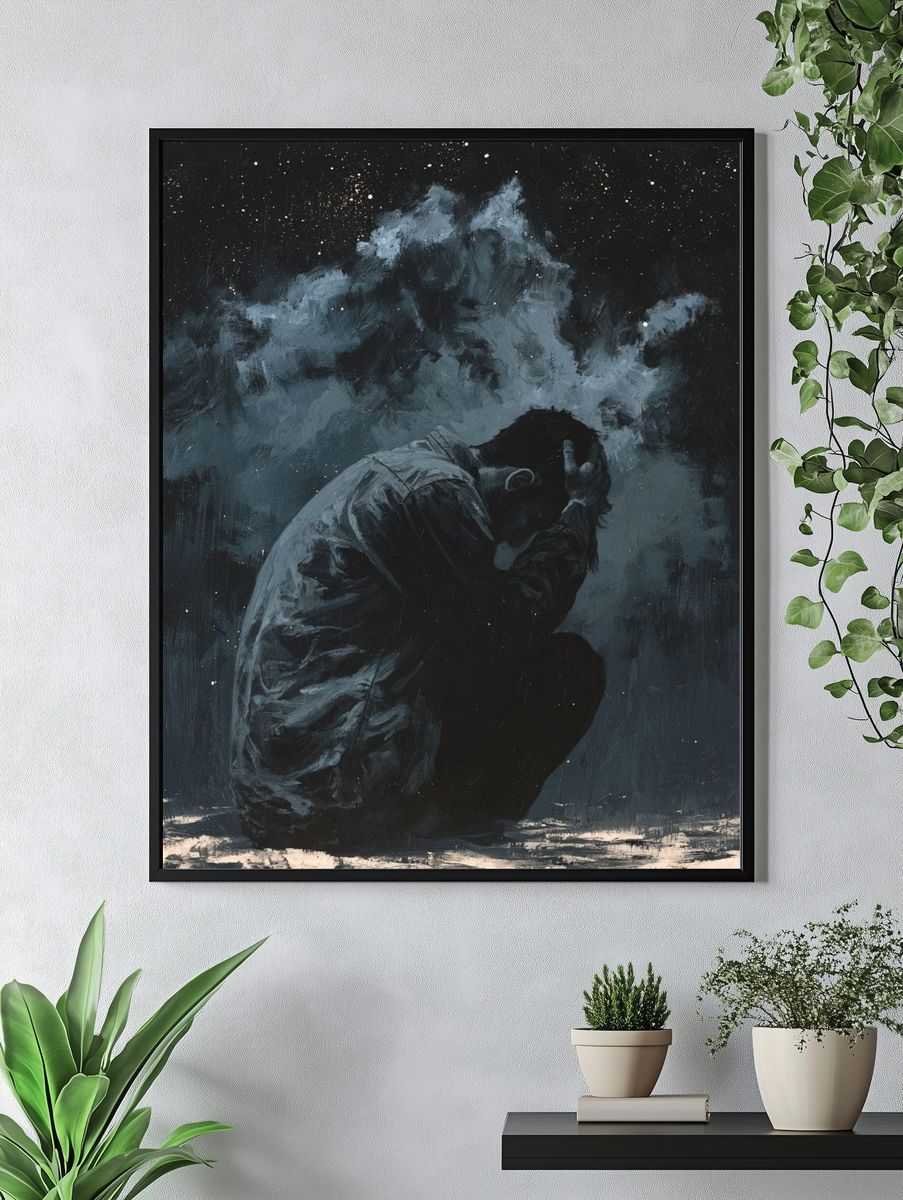 Moonlit Harbor Ship Print. — room view 4