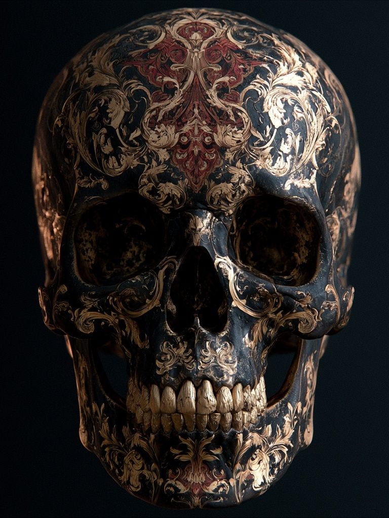 Ornate Baroque Skull Poster. poster detail
