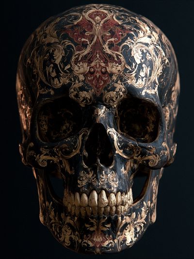 Ornate Baroque Skull Poster.