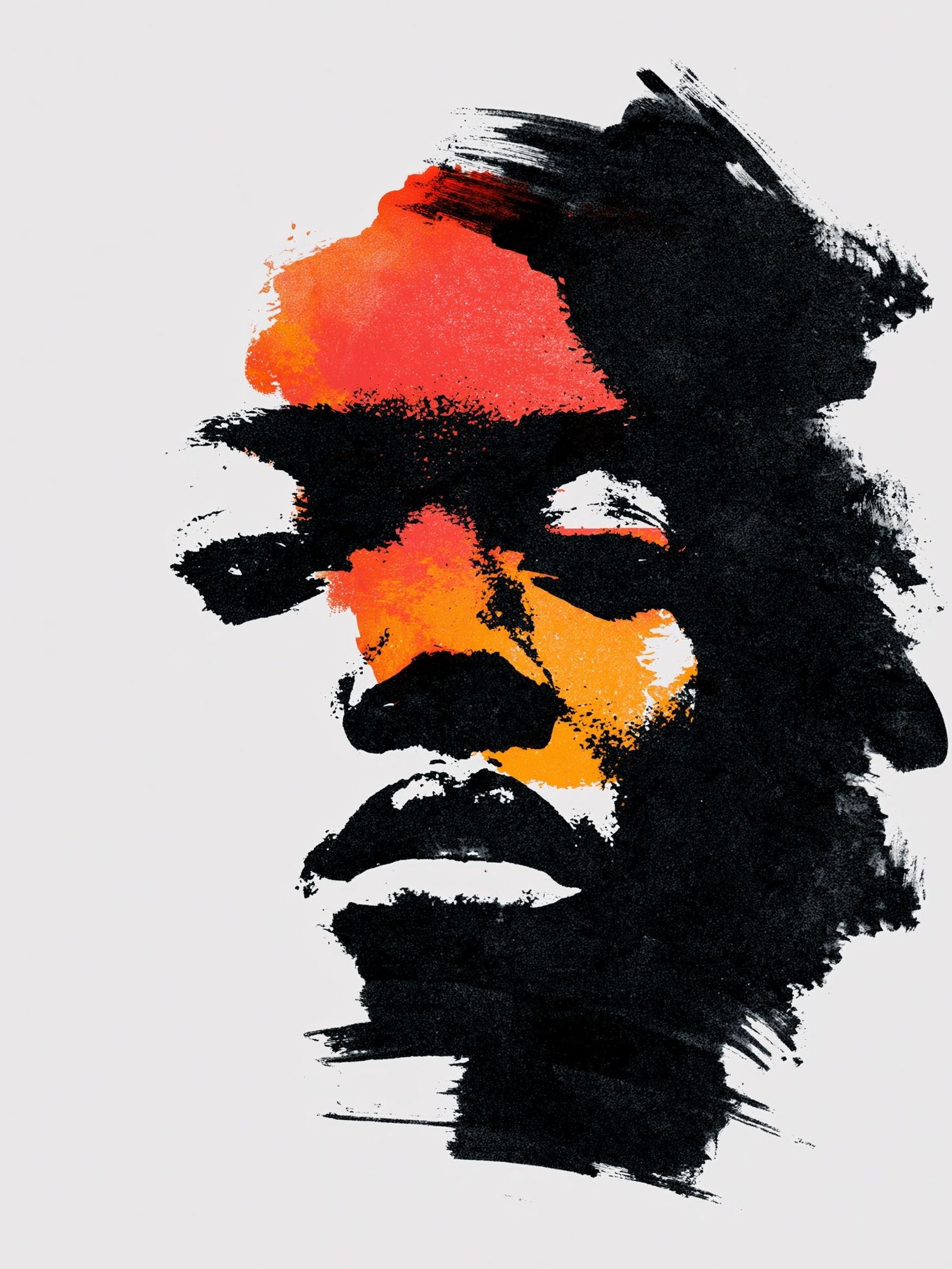 Abstract Face Brushstroke Poster. poster detail