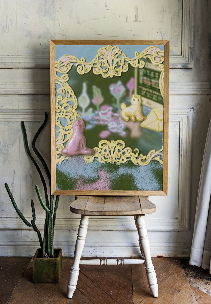 Pastel Ornate Still Life Poster. room preview