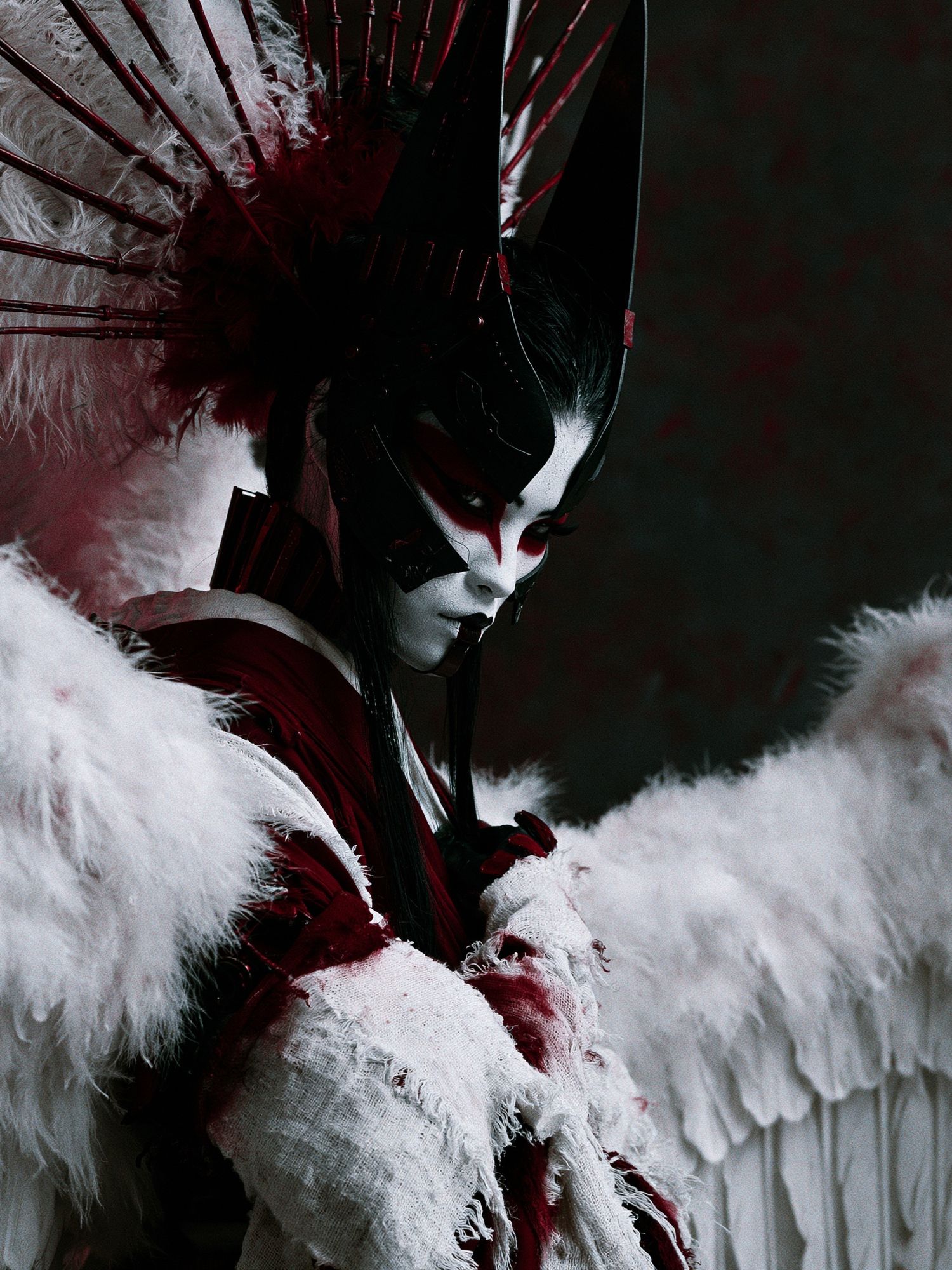 Crimson Geisha Portrait Print. poster detail