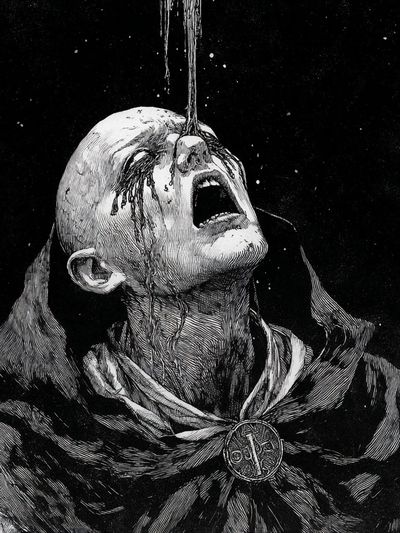 Dark Monastic Suffering Print. poster