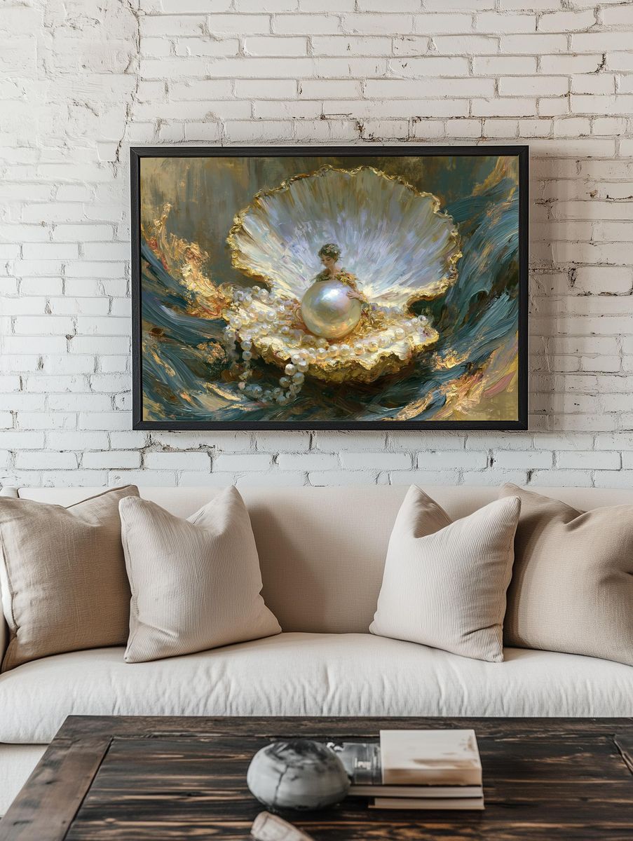 Pearl Shell Muse Fine-Art Print. room preview